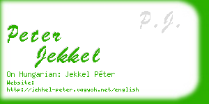 peter jekkel business card